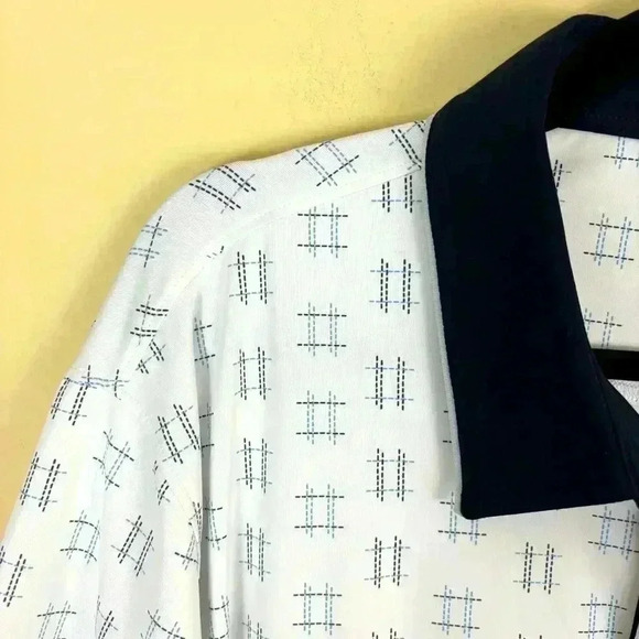 Extracurricular White/Navy “Palm Beach” Short Sleeve Lightweight Men Polo Size2X - Picture 5 of 16